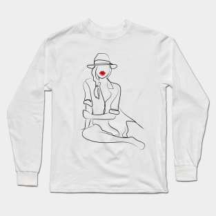 Girl Red Lips Funny Kiss Long Sleeve T-Shirt